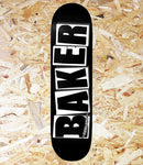 Baker Brand Logo Deck Black 8.25,Level Skateboards, Brighton, Local Skate Shop, Independent, Skater owned and run, south coast, Level Skate Park.