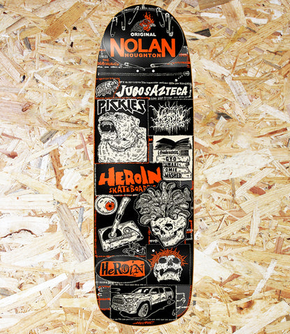 Heroin Skateboards Nolan's Original Deck - 9.6" / Black, Level Skateboards, Brighton, Local Skate Shop, Independent, Skater owned and run, south coast, Level Skate Park.