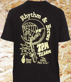 Volcom, Rhythm, 1991, T-shirt, Black, Level Skateboards, Brighton, Local Skate Shop, Independent, Skater owned and run, south coast, Level Skate Park.